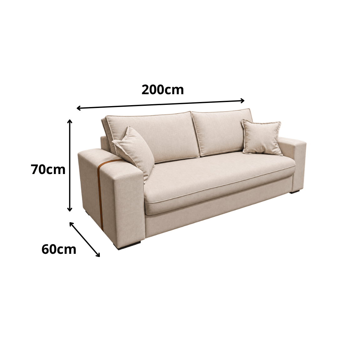 Sofá Fixo Napoli 2m Linho Premium - P21 Outlet