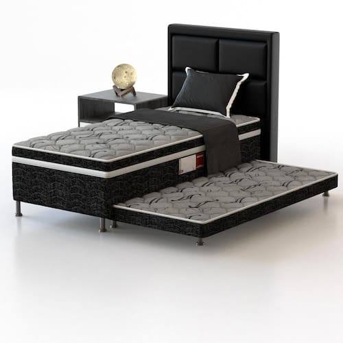 Cama Box Conjugada Solteiro Platinum com Cama Auxiliar 43x88x188cm - Ponta de Estoque 21