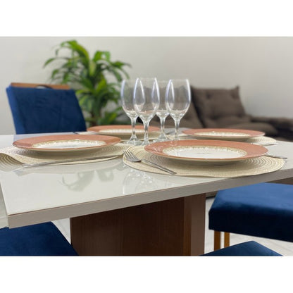 Mesa de Jantar Estados Unidos 0.90x0.90 com 4 Cadeiras Califórnia - Ponta de Estoque 21