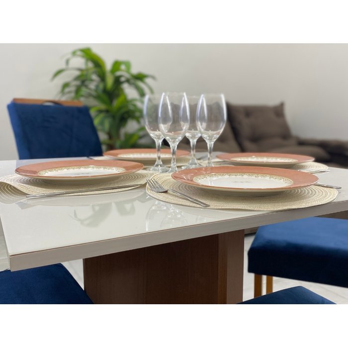 Mesa de Jantar Estados Unidos 0.90x0.90 com 4 Cadeiras Califórnia - Ponta de Estoque 21