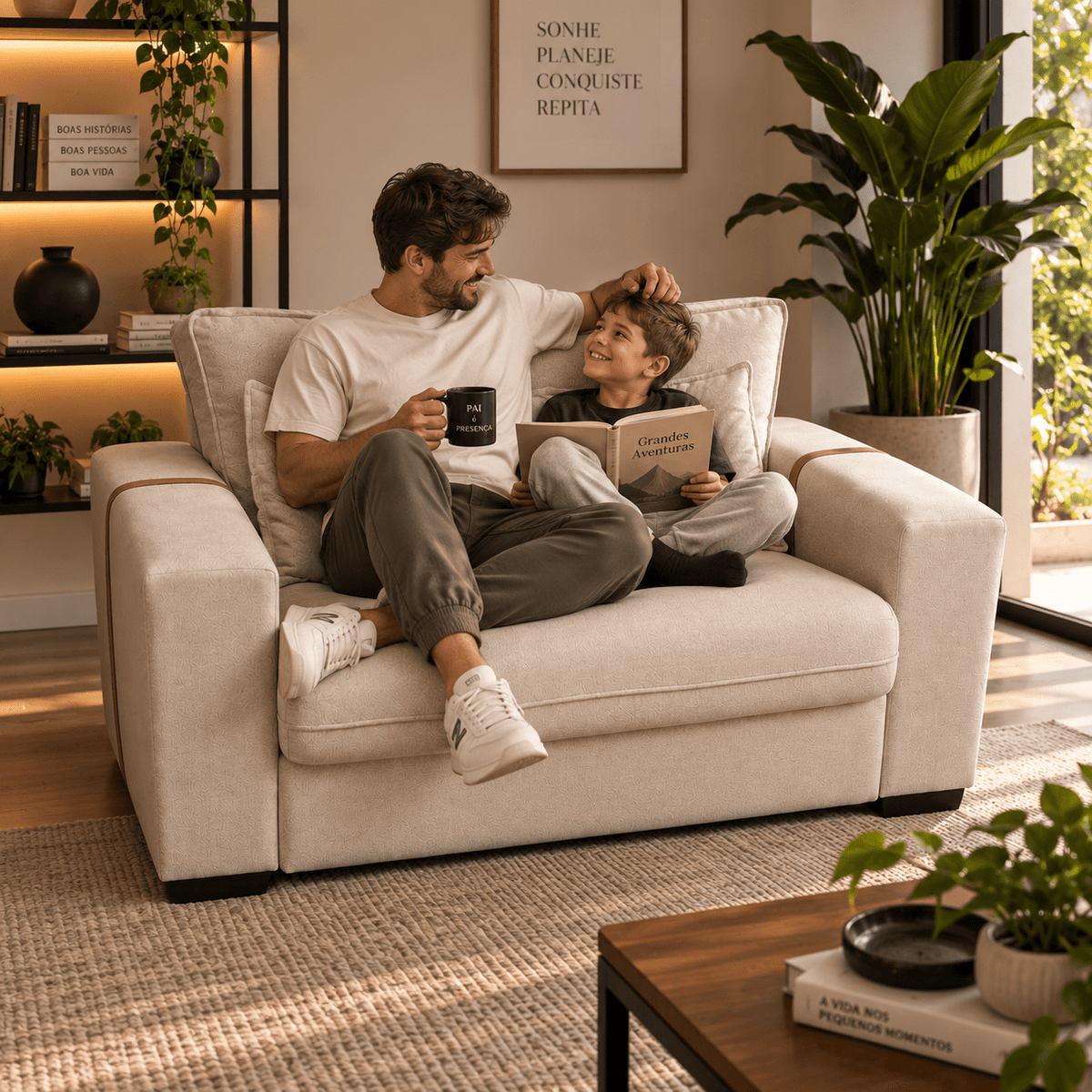 Sofá Fixo Napoli 1.5m Linho Premium - P21 Outlet