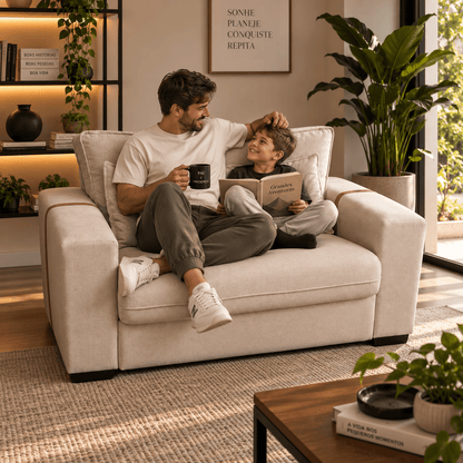 Sofá Fixo Napoli 1.5m Linho Premium - P21 Outlet