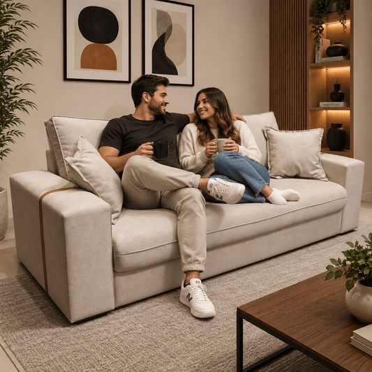Sofá Fixo Napoli 2m Veludo Premium - P21 Outlet