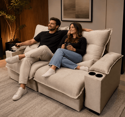 Sofá Retrátil e Reclinável Asti Veludo Premium - P21 Outlet