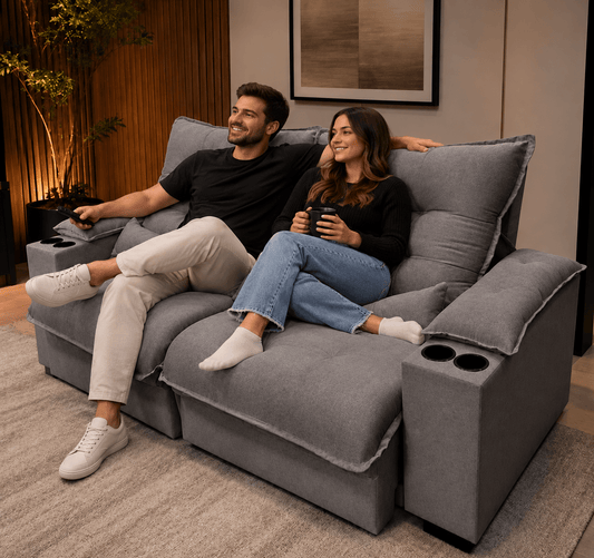 Sofá Retrátil e Reclinável Asti Veludo Premium - P21 Outlet