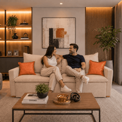 Sofá Retrátil e Reclinável Ferrara Linho Premium Sem Caixa - P21 Outlet