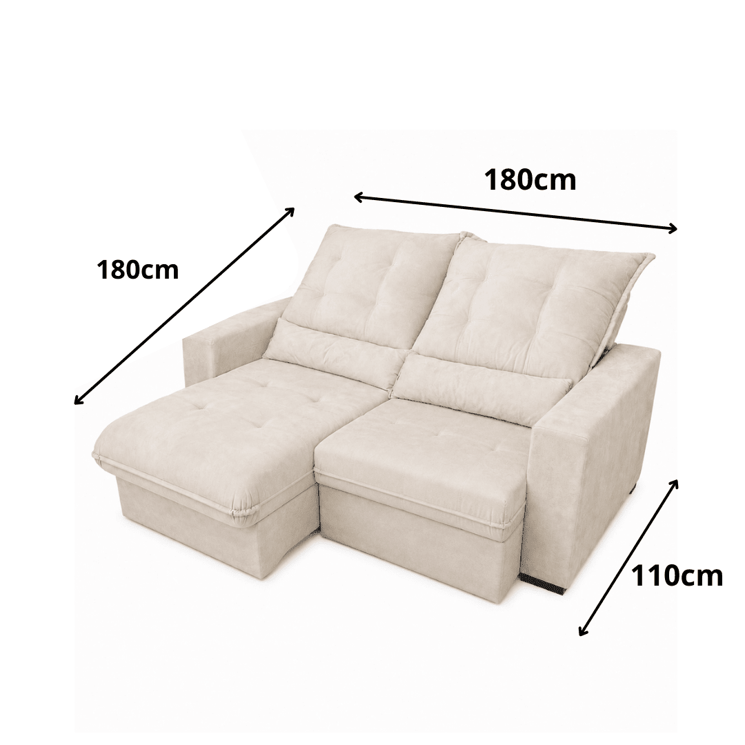 Sofá Retrátil e Reclinável Lazio Linho Premium - P21 Outlet