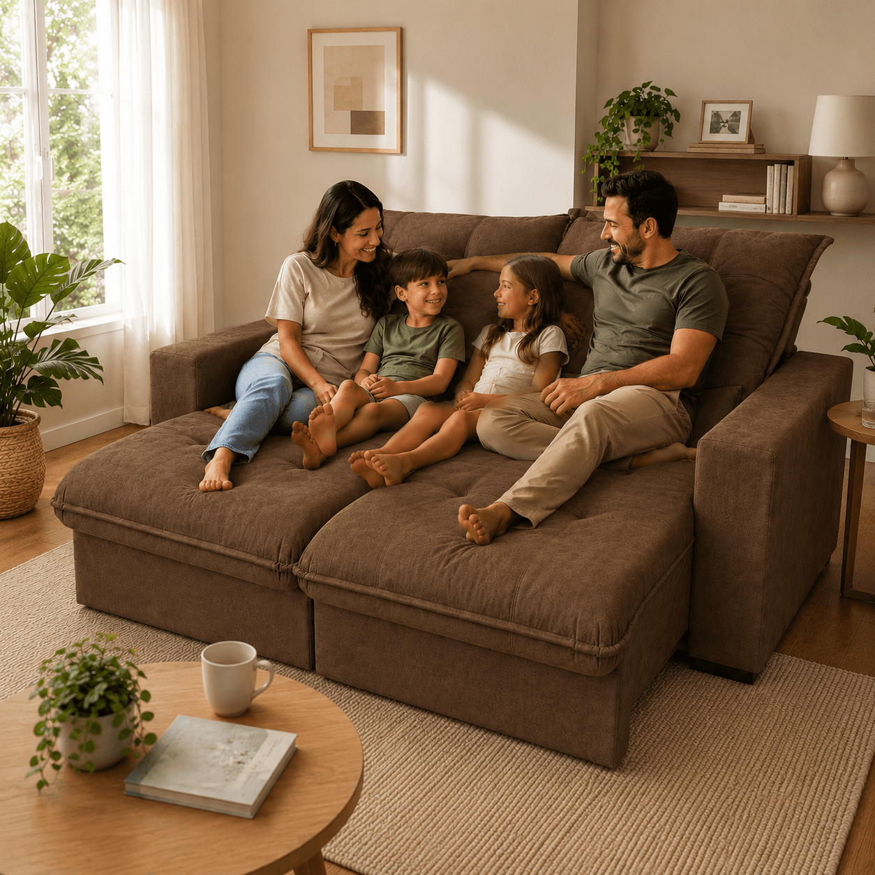 Sofá Retrátil e Reclinável Lazio Veludo Premium - P21 Outlet