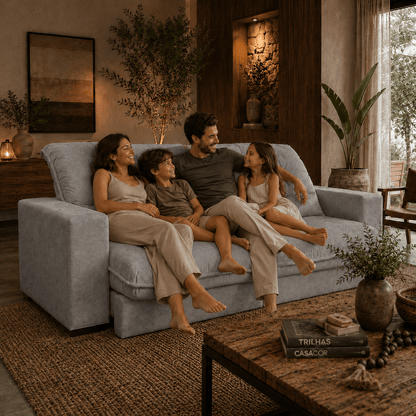 Sofá Retrátil e Reclinável Lazio Veludo Premium - P21 Outlet