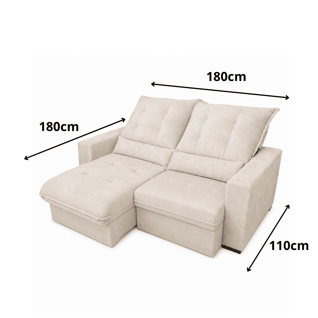 Sofá Retrátil e Reclinável Lazio Veludo Premium - P21 Outlet