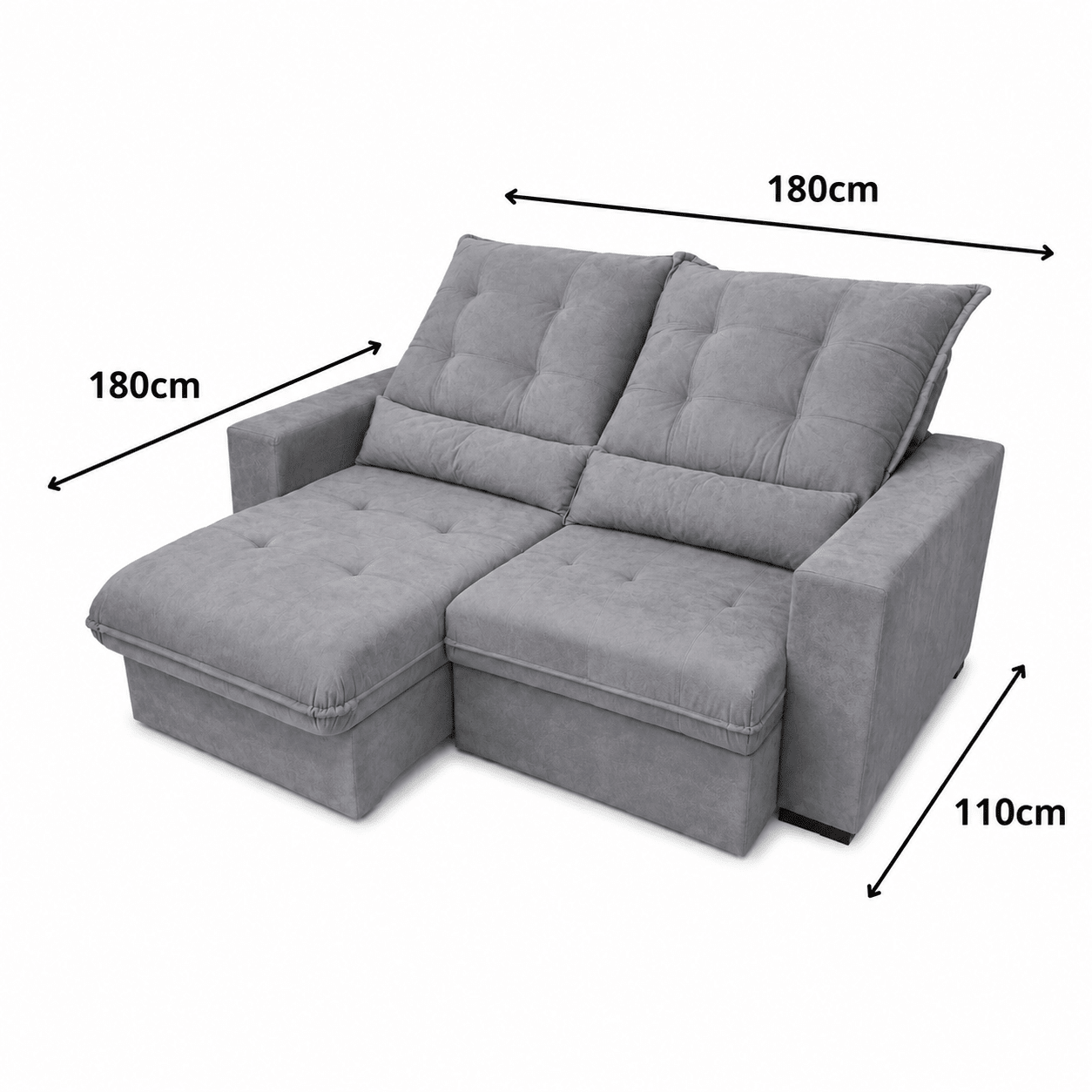 Sofá Retrátil e Reclinável Lazio Veludo Premium - P21 Outlet