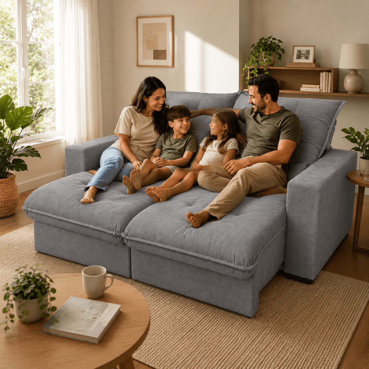 Sofá Retrátil e Reclinável Lazio Veludo Premium - P21 Outlet