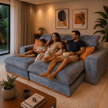 Sofá Retrátil e Reclinável Monte Carlo Linho Premium - P21 Outlet