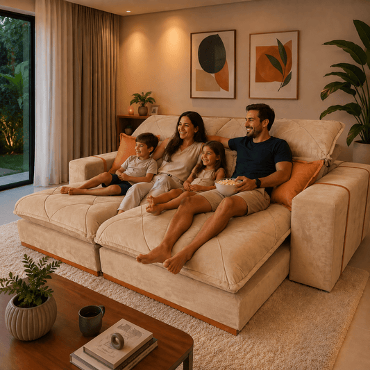 Sofá Retrátil e Reclinável Monte Carlo Linho Premium - P21 Outlet