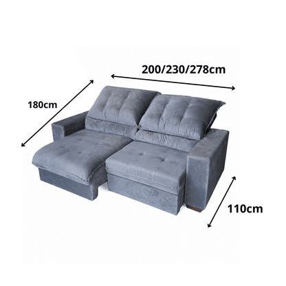 Sofá Retrátil e Reclinável Torino Linho Premium - P21 Outlet