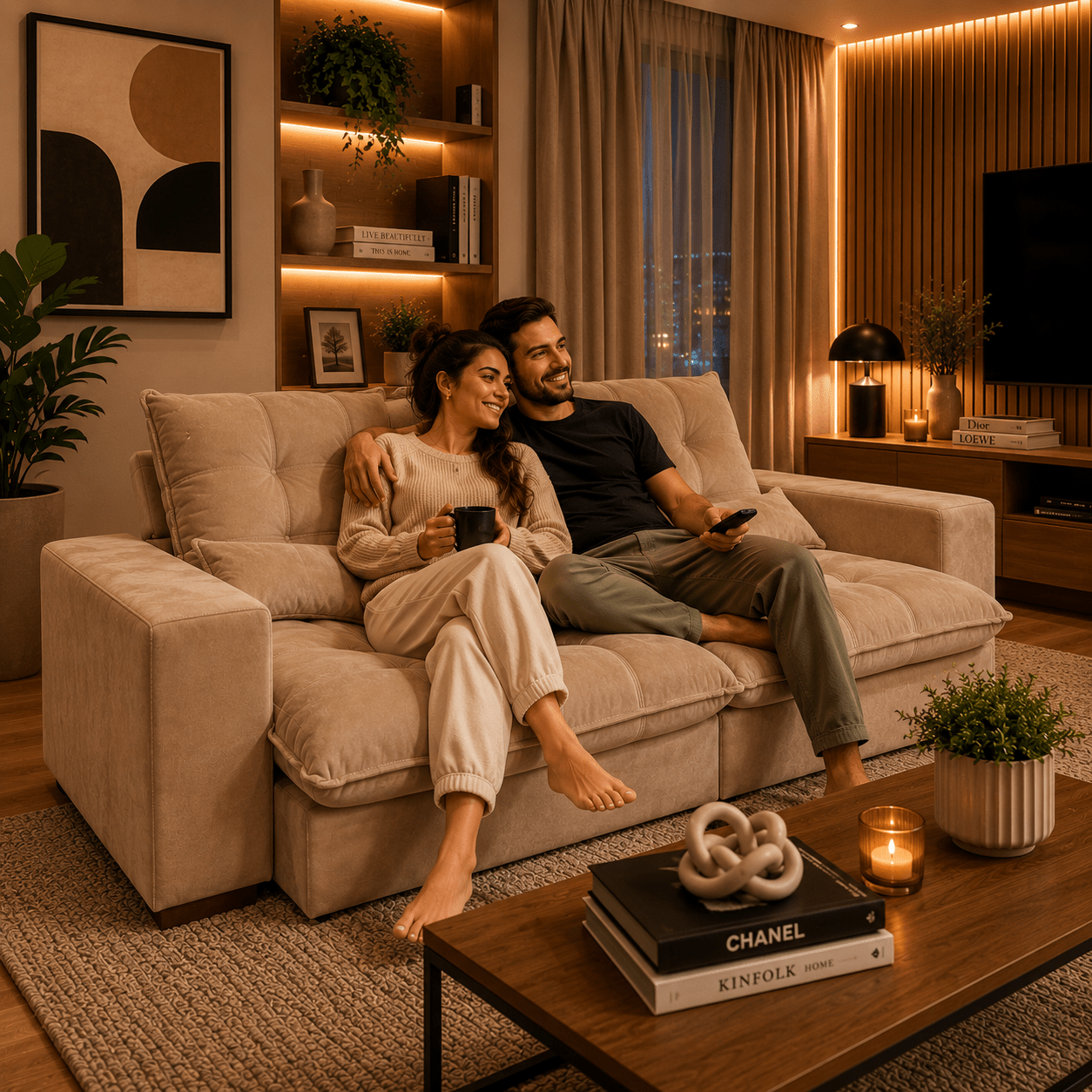 Sofá Retrátil e Reclinável Torino Linho Premium - P21 Outlet