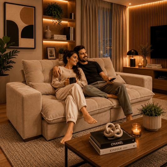 Sofá Retrátil e Reclinável Torino Linho Premium - P21 Outlet