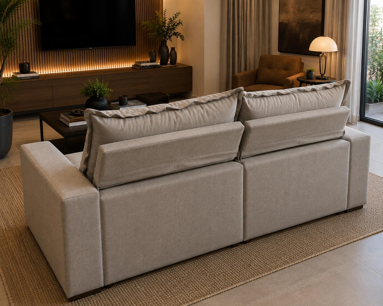 Sofá Retrátil e Reclinável Torino Linho Premium - P21 Outlet