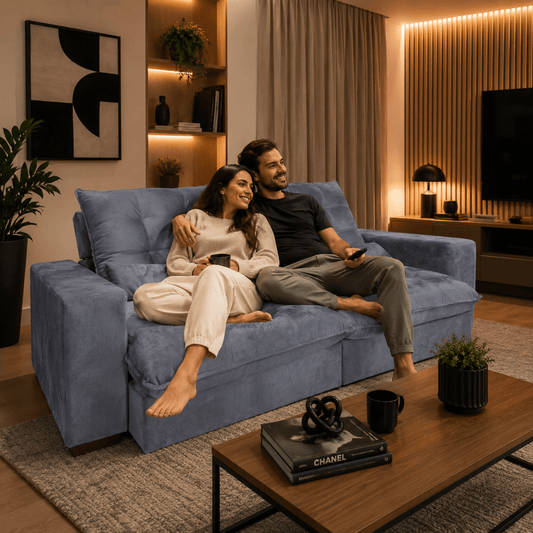 Sofá Retrátil e Reclinável Torino Linho Premium - P21 Outlet