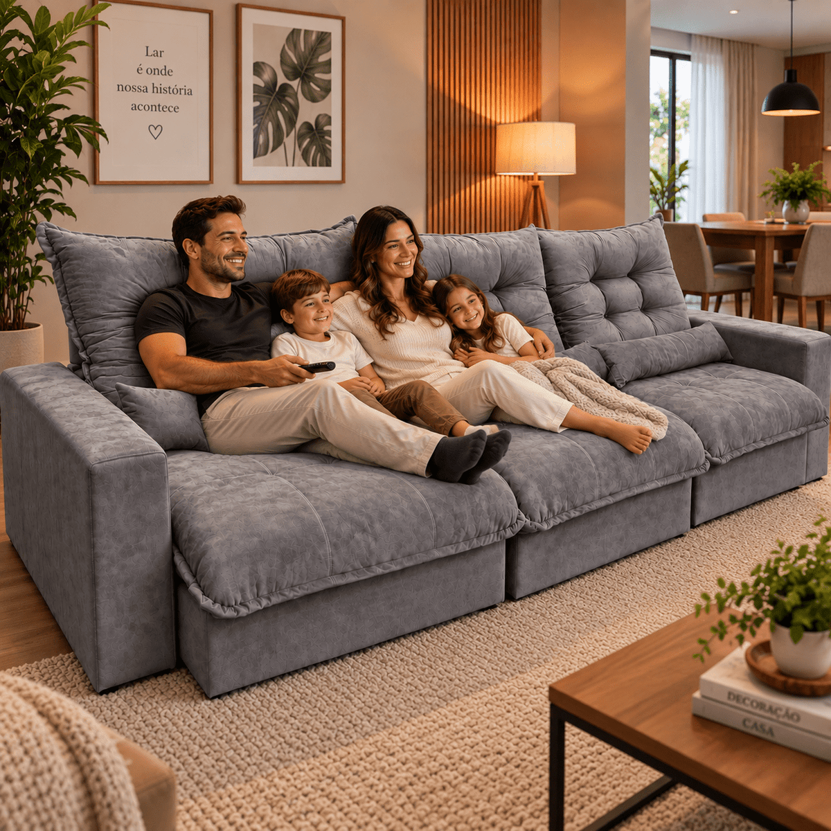 Sofá Retrátil e Reclinável Torino Linho Premium - P21 Outlet