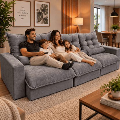 Sofá Retrátil e Reclinável Torino Linho Premium - P21 Outlet