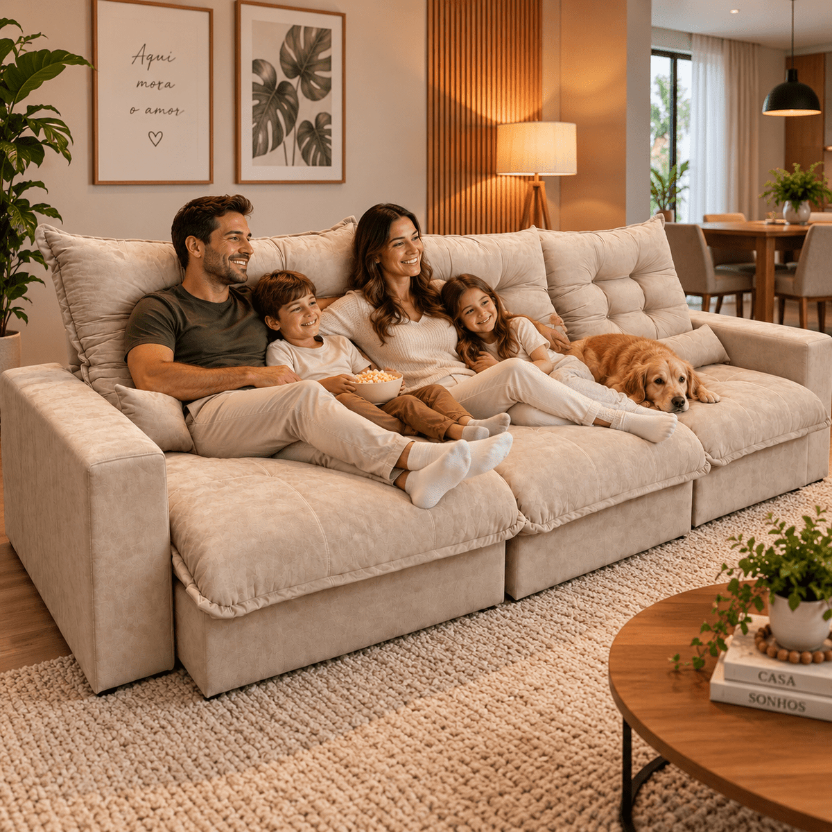 Sofá Retrátil e Reclinável Torino Linho Premium - P21 Outlet