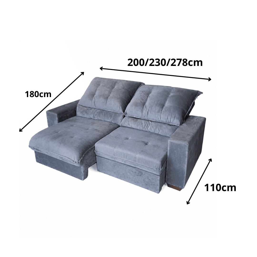 Sofá Retrátil e Reclinável Torino Veludo Premium - P21 Outlet