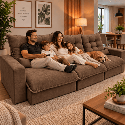 Sofá Retrátil e Reclinável Torino Veludo Premium - P21 Outlet